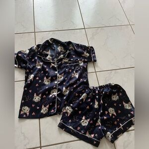 Cat Print Pajama Set